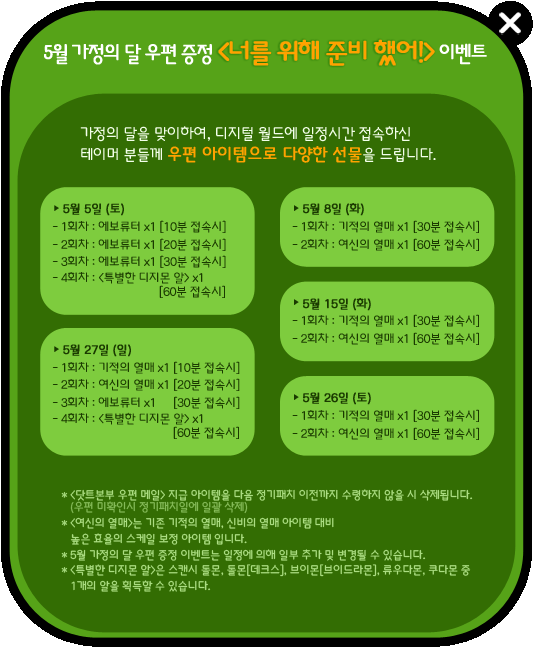 5월 가정의달 우편증정